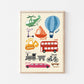 Colours Transport Print - Modern Educational Kid's Art: A4
