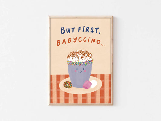 Babyccino Print - Modern Kids Wall Art Decor Coffee Playroom: A4