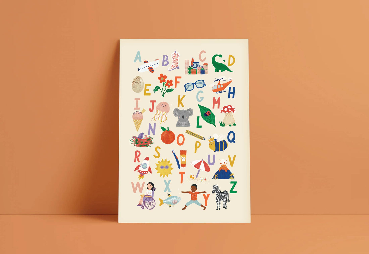 Alphabet Print - Modern Educational Kid's Wall Art: A4