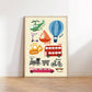 Colours Transport Print - Modern Educational Kid's Art: A4